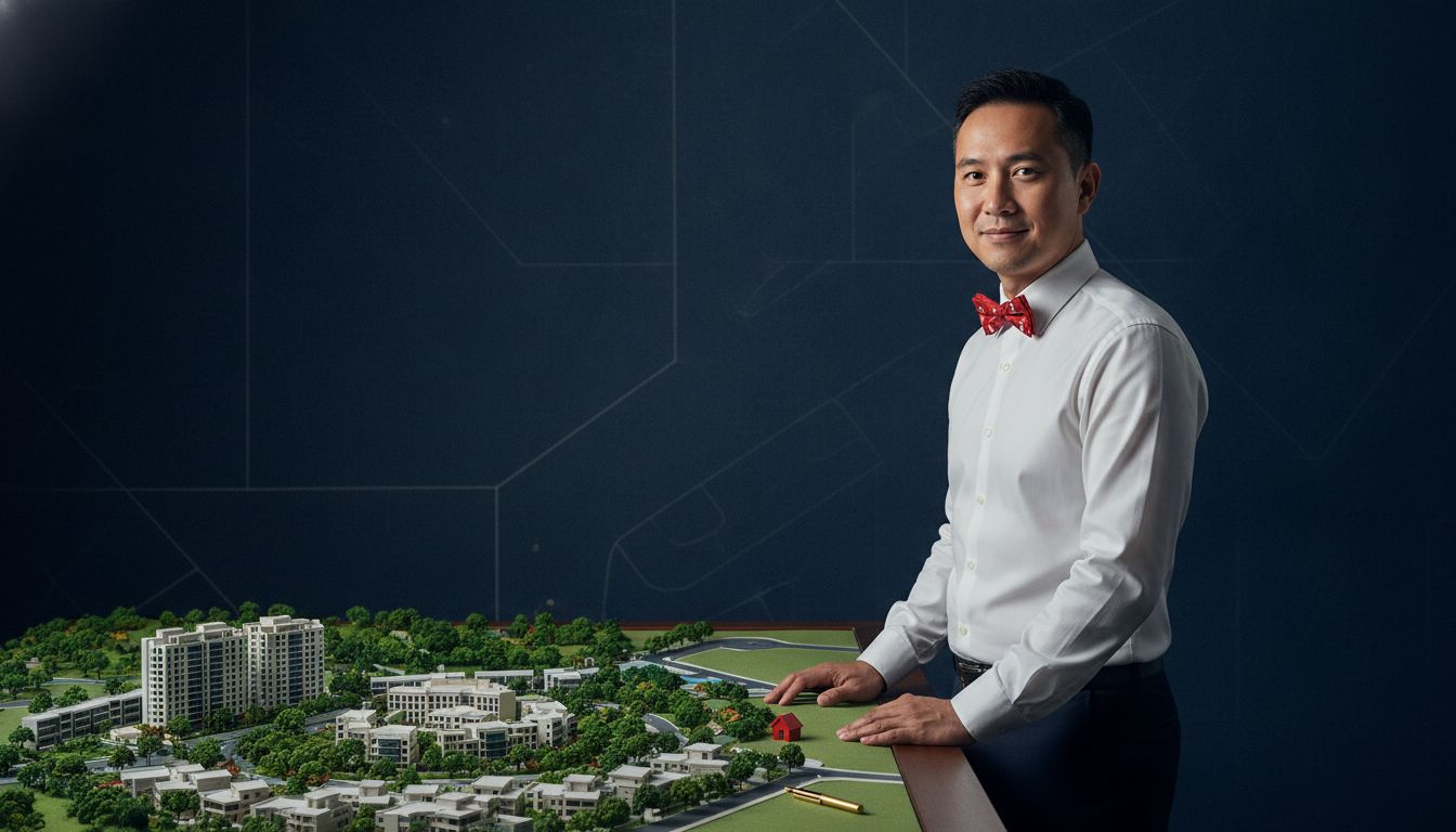 Patrick 'Mr Monopoly' Wee, Singapore property strategist, with a neighbourhood planning model