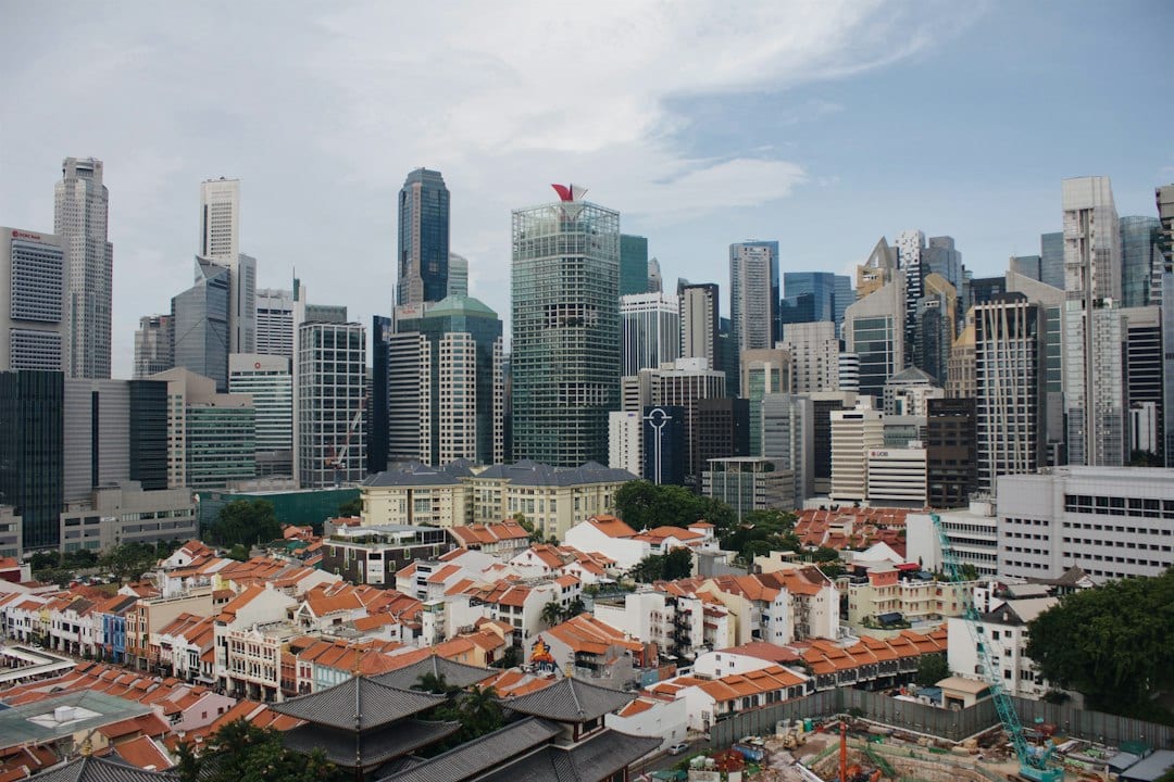 Aerial view of a Singapore HDB residential estate